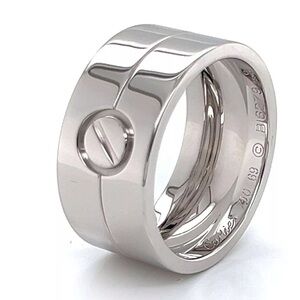 Rare Cartier Love 18 Carat White Gold Wide Band Ring